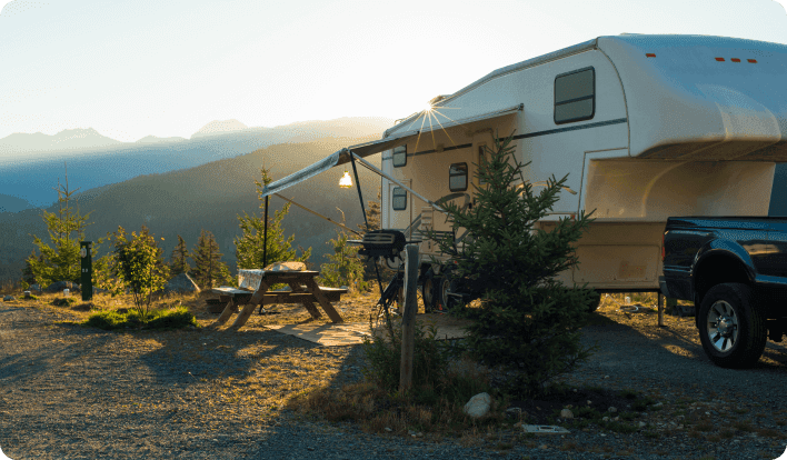 RV parked in a campsite